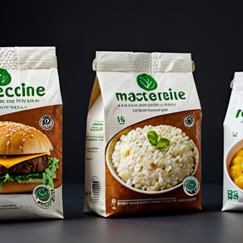 Home 4 Biodegradable Food Packaging**
"A close-up shot of various food products packaged in biodegradable materials (plant-based plastic, recycled paper), fully clothed, appropriate content, safe for work, perfect anatomy, natural proportions, professional food photography, showcasing the texture and eco-friendly design, soft lighting, modest presentation, family-friendly"
**