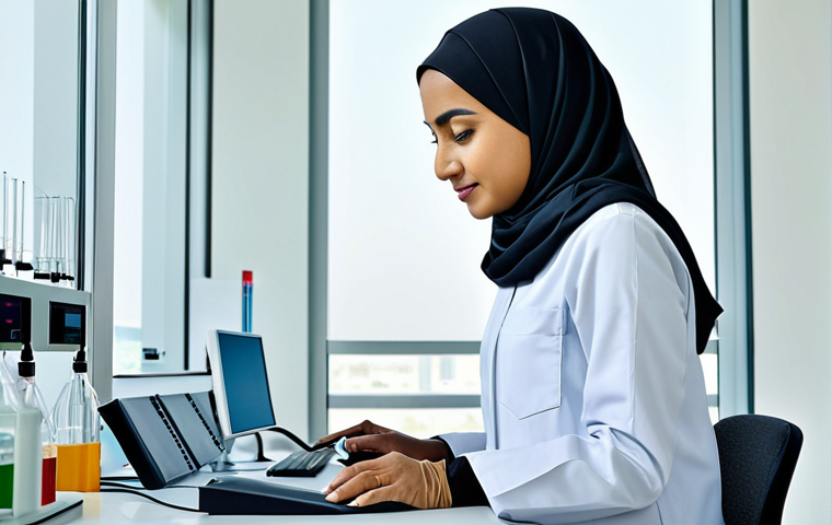 친환경 포장으로의 전환 시 고려사항 - **Prompt:** "A successful Arab businesswoman in a professional, modest hijab and business suit, smil...