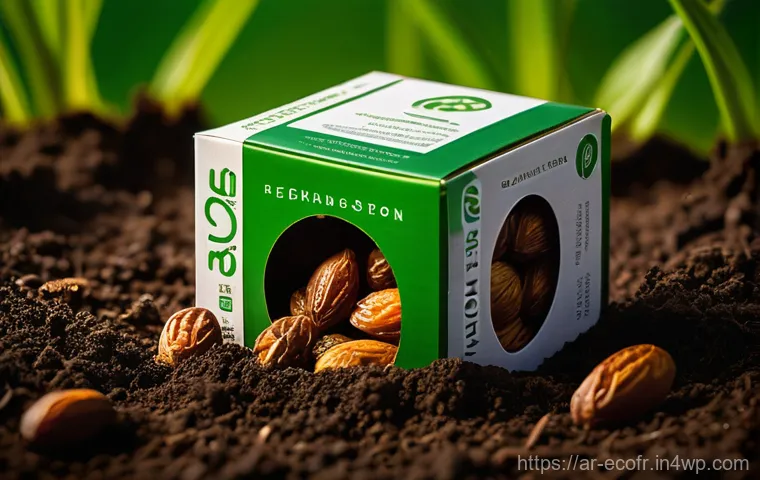 친환경 포장 혁신의 글로벌 베스트 프랙티스 - **Prompt:** "A close-up, highly detailed shot of eco-friendly, biodegradable packaging for a food pr...